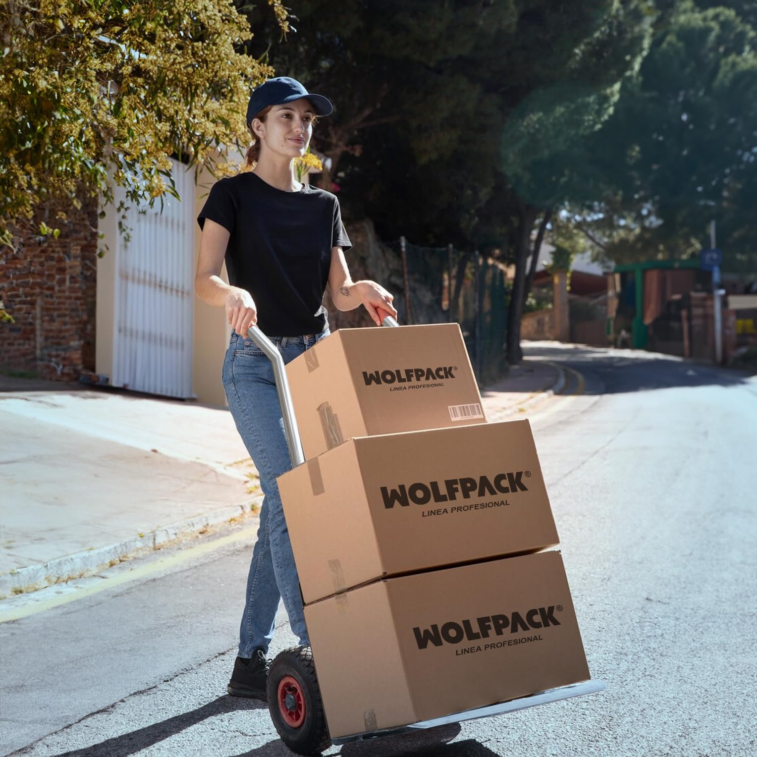 WOLFPACK LINEA PROFESIONAL Carretilla Almacen/Sacos Aluminio Ruedas Neumáticas