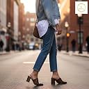 KIREINA Women's Block Heel Mules | Pointed Toe Slip-On Heels with Cushioned Insole | Comfortable Party & Office Sandals (Brown, UK Footwear Size System, Adult, Women, Numeric, Medium, 7) gallery image