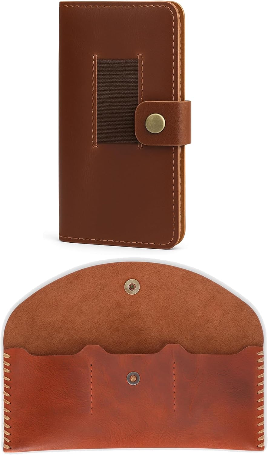 Gift for him and her, Gift for men and women, Christmas and New Year Gift, Leather Checkbook Cover and Leather Currency Pouch
