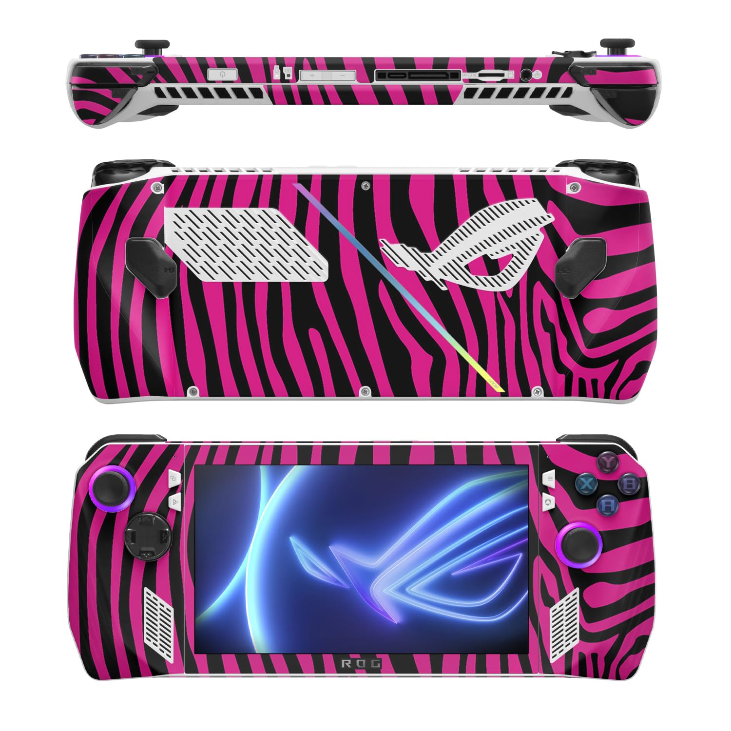 MightySkins Skin Compatible with Asus ROG Ally - Pink Zebra | Protective, Durable, and Unique Vinyl Decal wrap Cover | Easy to Apply, Remove, and Change Styles