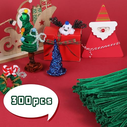 Miniatura 4 de Iuuidu Tallo de felpilla para limpiar tubos, 300 piezas de limpiadores de pipa, suministros de manualidades, cepillo limpiador de pipas para