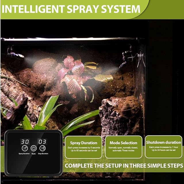 Foto 5 de 7 de Humidificador de aire para reptiles, sistema de aspersión inteligente de terrario