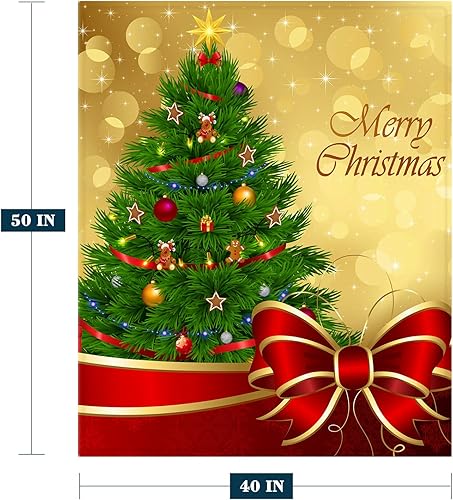 Miniatura 2 de YeeJu Manta de Navidad para niños, pequeña manta dorada con árbol de Navidad para niñas, niños, cama de bebé, manta suave y ligera de felpa de forro