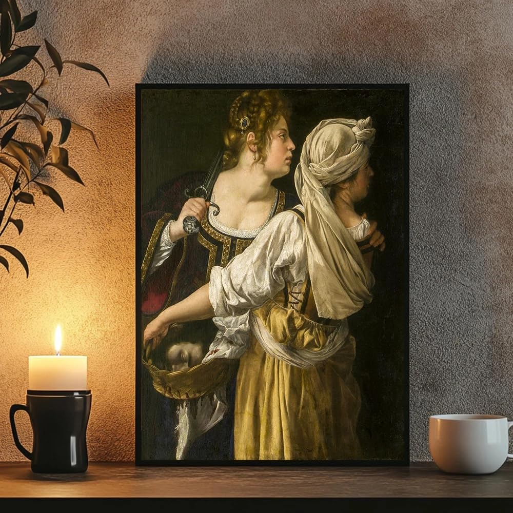 Gosrd Frameless Vintage Poster Artemisia Gentileschi Artists Oil Painting Prints Renaissance Italian Canvas Prints Poster Decor(60X90cm/Frameless)