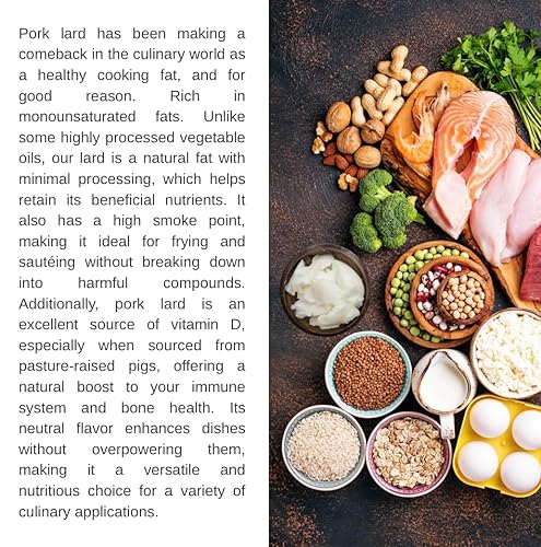 Miniatura 3 de 4 libras de manteca de cerdo totalmente renderizada, lista para comer, apta para todo propósito, apta para ceto-paleo