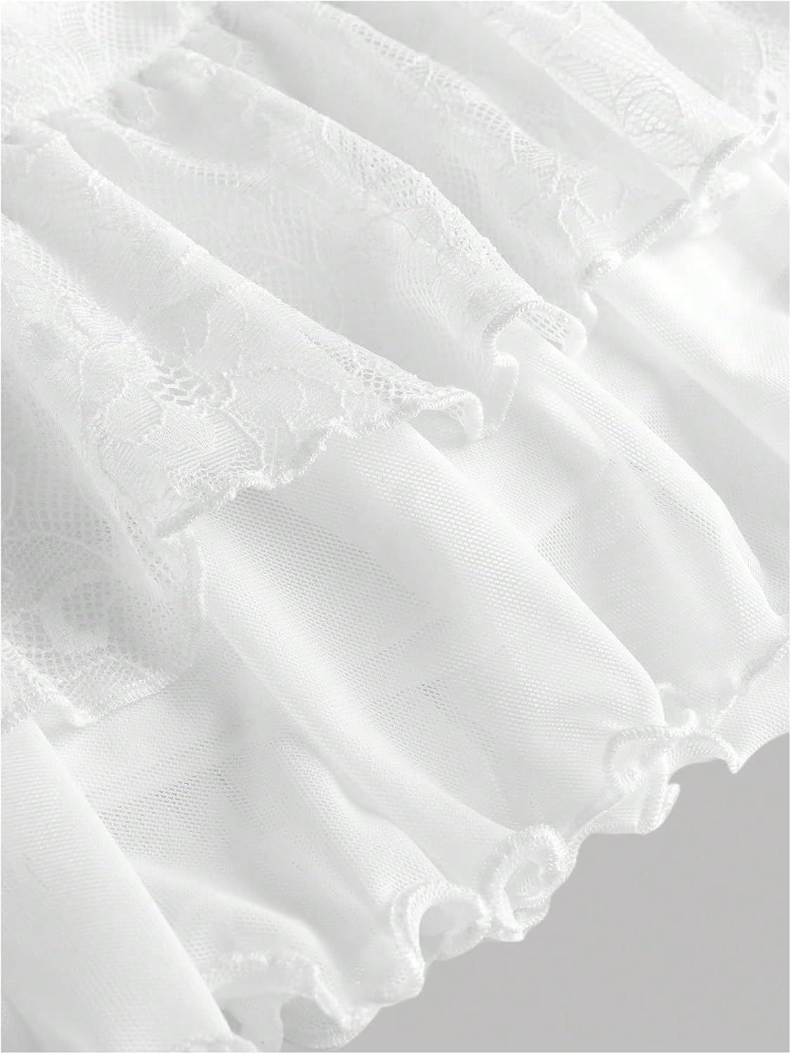 SHENHE Girl's Y2k Lace Tiered Layered Mini Skirt Ruched A Line Flared Coquette Skirt - Image 4