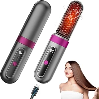 Cepillo alisador Pelo, Bwaliffury inalámbrico Planchas de Pelo Profesional, 3 Temperaturas Ajustables, 160°C-199°C, 4000mAh, tecnología iónica, para el Trabajo,Viajes,Acampadas y Uso Doméstico