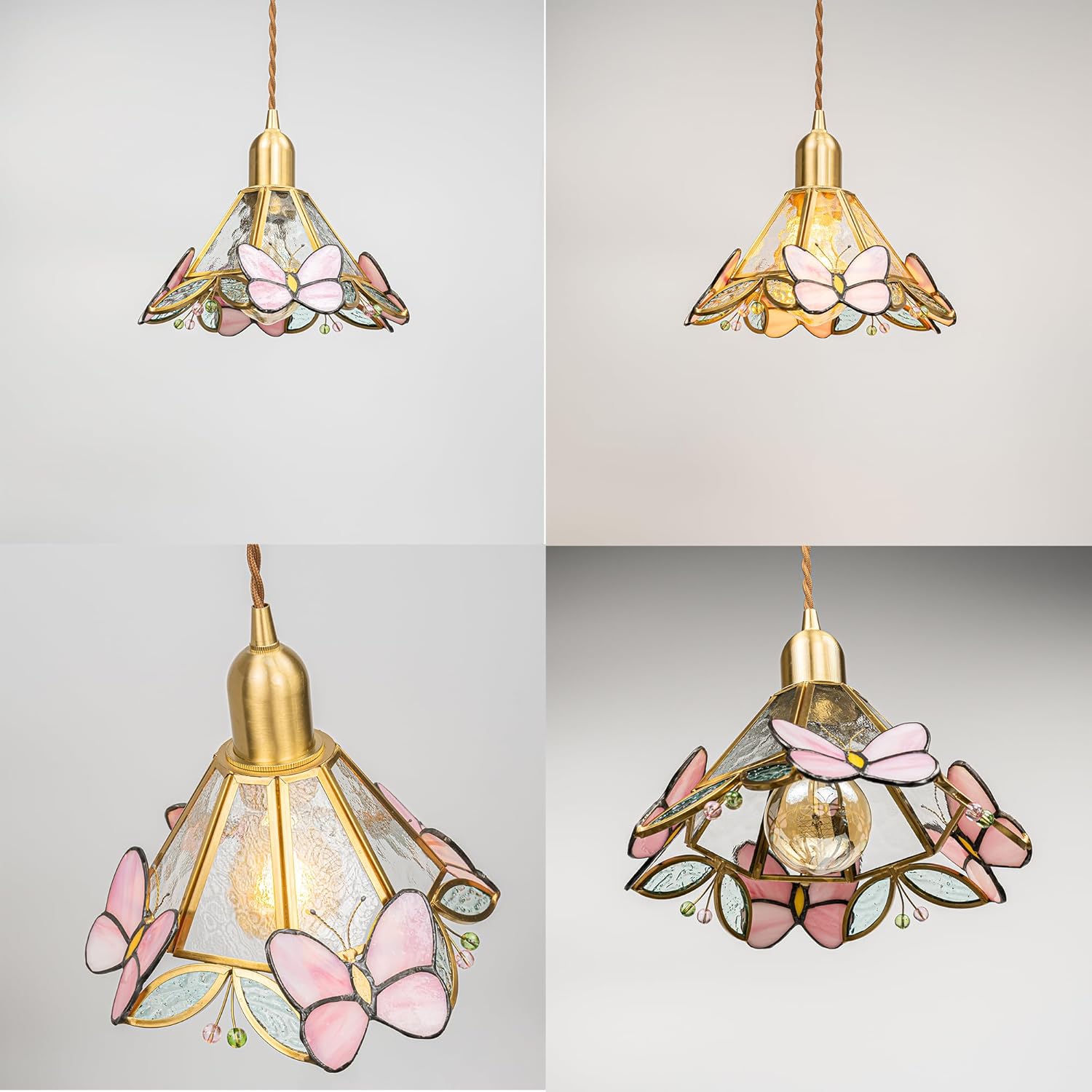 Kiven H-Type Track Lighting Pendants,Dimmable Tiffany Style h Track Pendant Lights with Stained Glass Lampsade,Decorative Track Lighting Fixture for Hallway Kitchen Island DZ0488