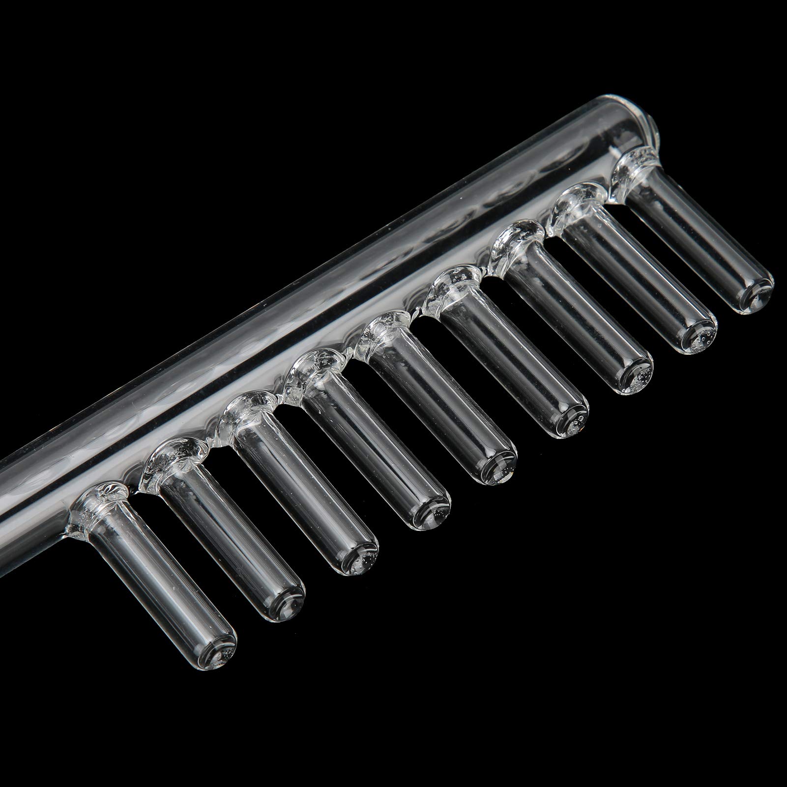 Kammförmige Sonde für Hochfrequenz Elektro-massage Instrument, Elektro-massage Glasstab Zur Schuppenentfernung, Zubehör für HF Stab Hochfrequenz Gesichtsgeräte Zubehörteil (rotes Licht)