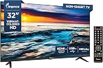 Impecca 32” LED TV 720P HD, HDMI & USB Ports Full Function Remote Control Built-in Stereo Speakers Wall Mountable Frameless Design, None-Smart