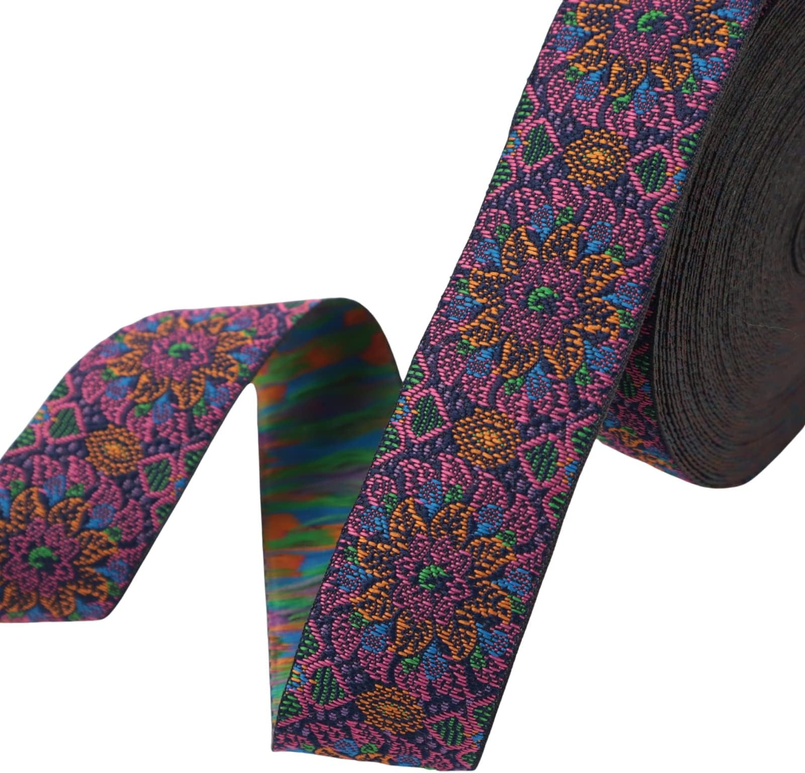 IDONGCAI Vintage Jacquard Ribbon Woven Trim Embroidered Ribbon Floral Pattern Ribbon for DIY Clothing Accessories Embellishment Decorations