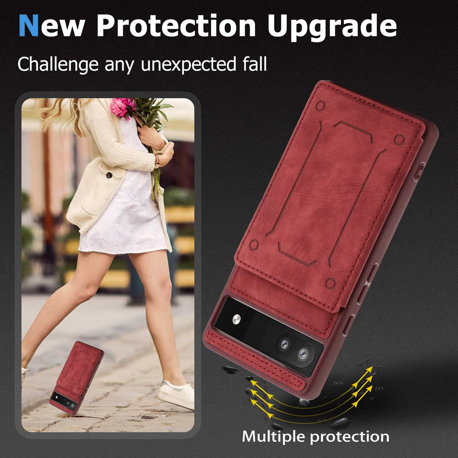 Asuwish Cover Per Google Pixel 6A Con Portafoglio E Vetro Temperato - Custodia In Pelle - 4