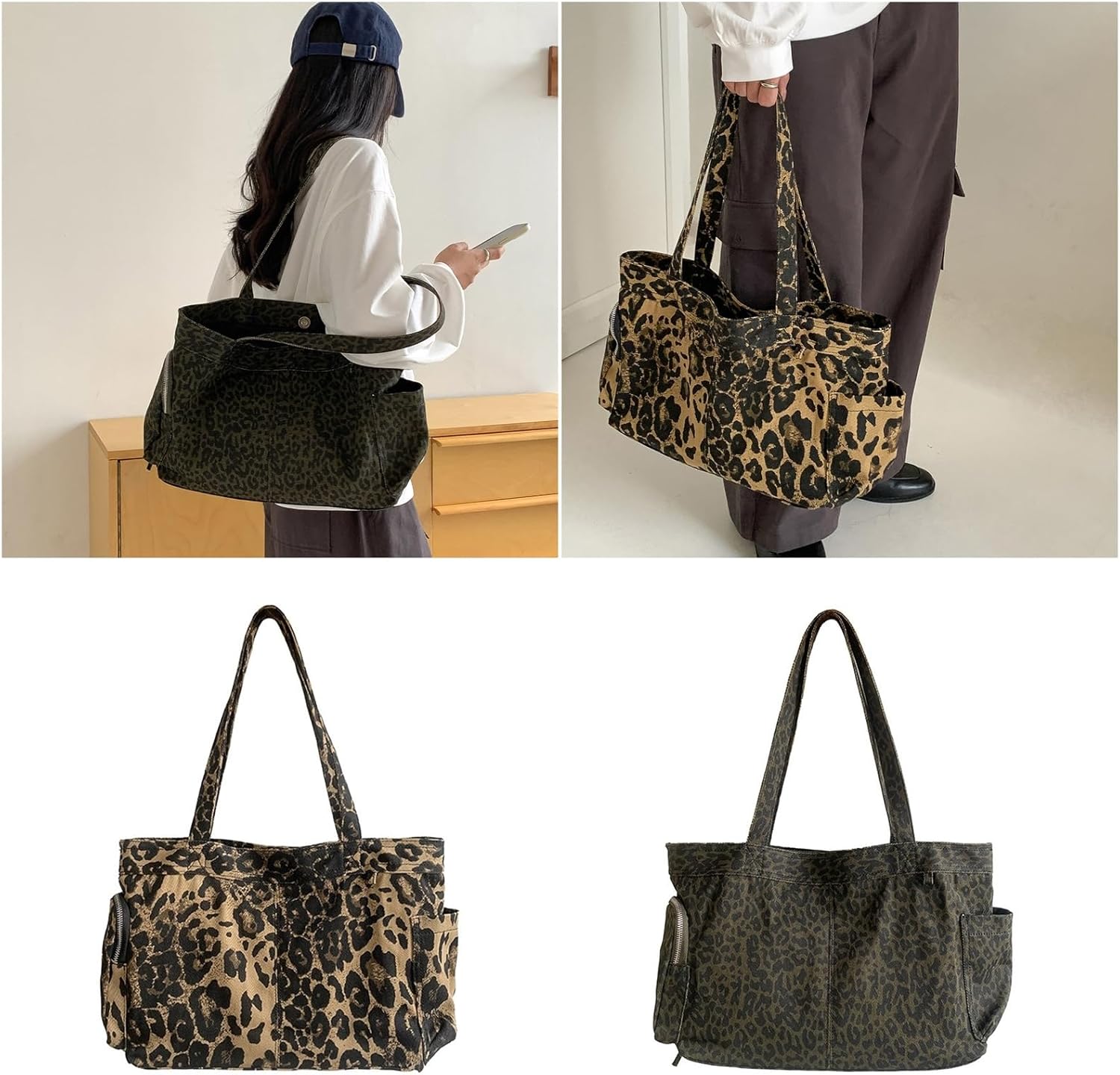 女性用トートバッグショッパーバッグ、ラップトップバッグ、ヒョウ柄ショルダーバッグ、仕事、旅行、ショッピング、学校の看護師用