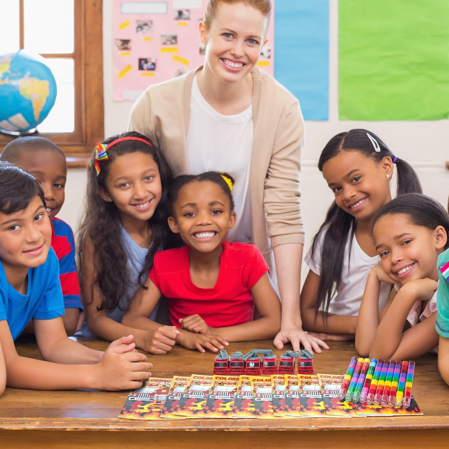 Cinrobiye 72 PCS Firefighter Coloring Books Party Favors Set Fireman Party Favors Goodie Bag Fillers Fire Truck Birthday Party Supplies DIY Stickers Tattoos Prizes Art Crafts for Home Classroom - Image 5