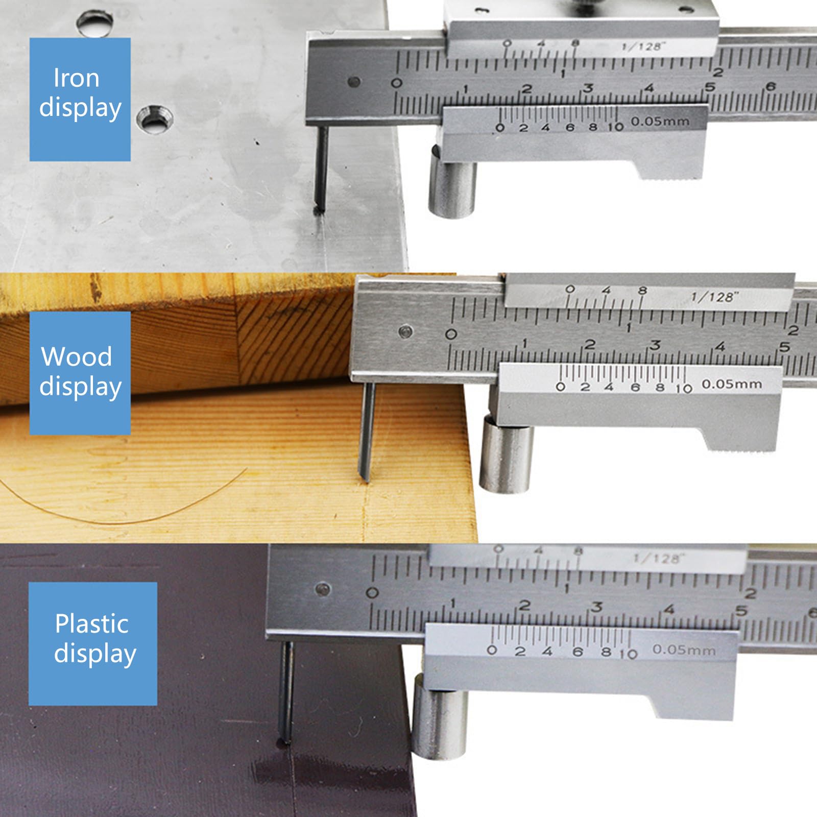 200/300mm Doppia Scala Vernier Caliper Costruzione In Acciaio Inox per Progetti scolastici e Applicazioni di Ingegneria Pinza Metallo Strumento di Misura