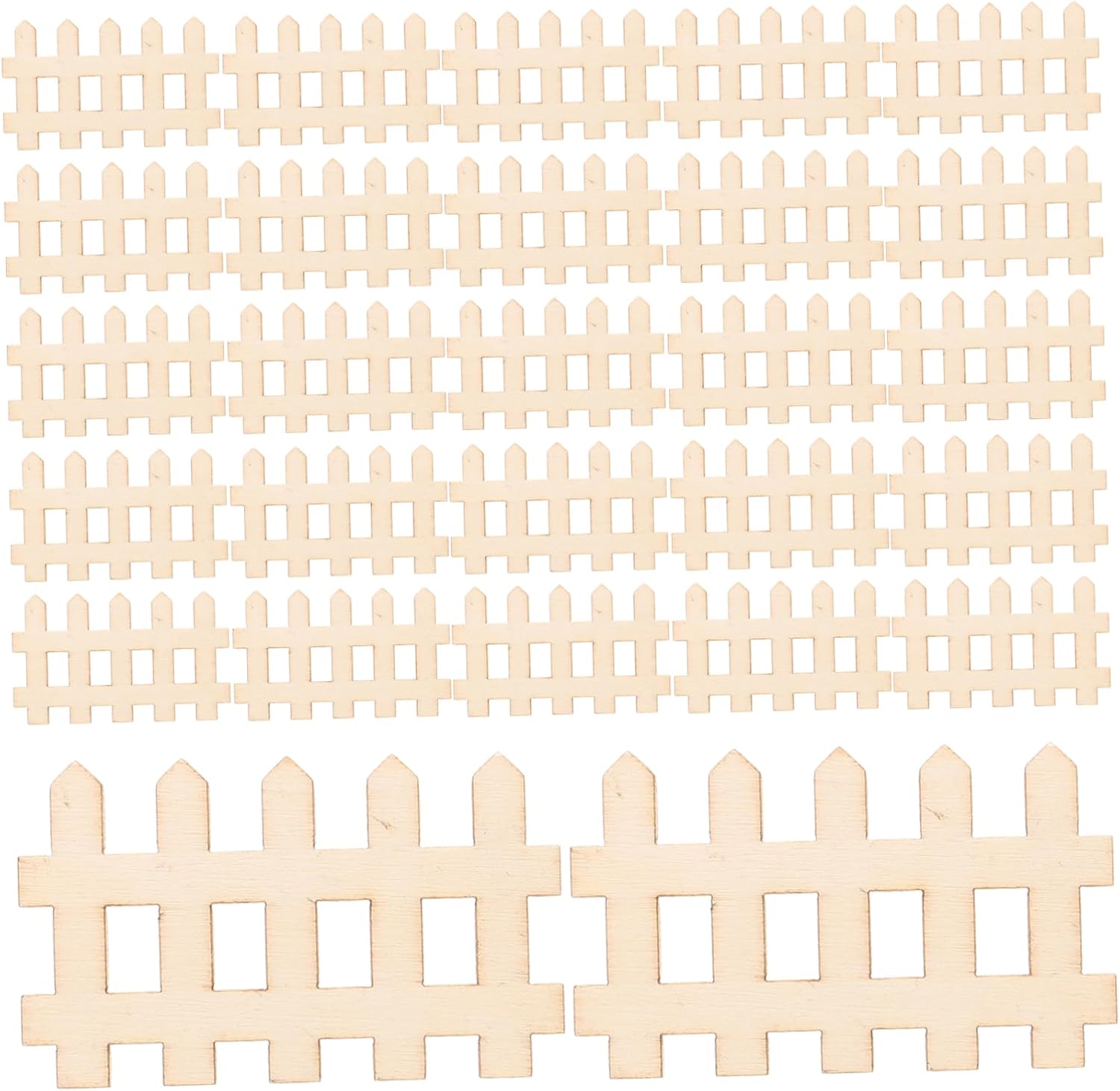 100Pcs Miniature Wooden Picket Fence Mini Garden Edging for Landscaping Crafts and Decor for Dollhouses and Model Displays