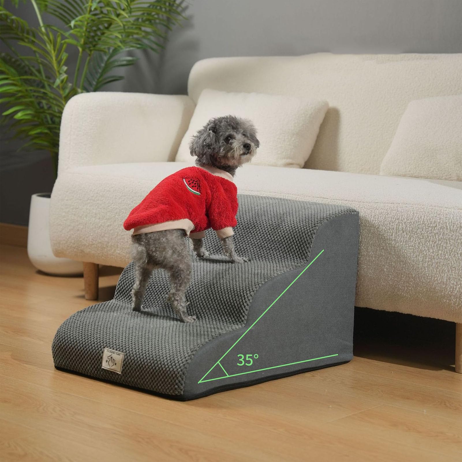 Scale per Cani: rampa Leggera e Antiscivolo per Animali Domestici, Adatta a Cani Piccoli e Anziani; Rimovibile e Lavabile; Ideale per l'uso in Auto, in casa,Dark Yellow,56 x 40 x 35 cm