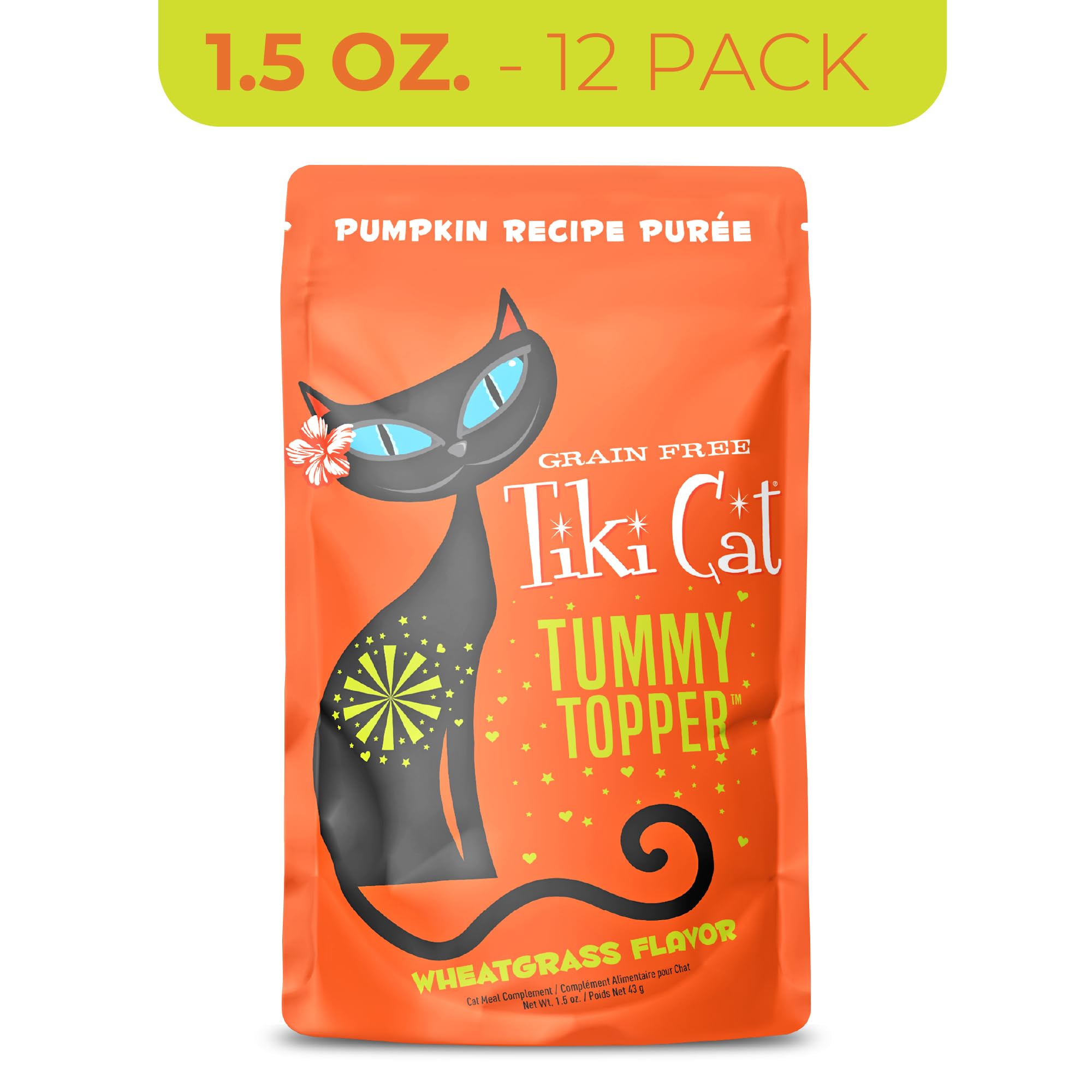 Tiki Cat Solutions Topper Multipack, Tummy Topper, Pumpkin Recipe in Broth, 1.5 oz. Pouch (12 Count)