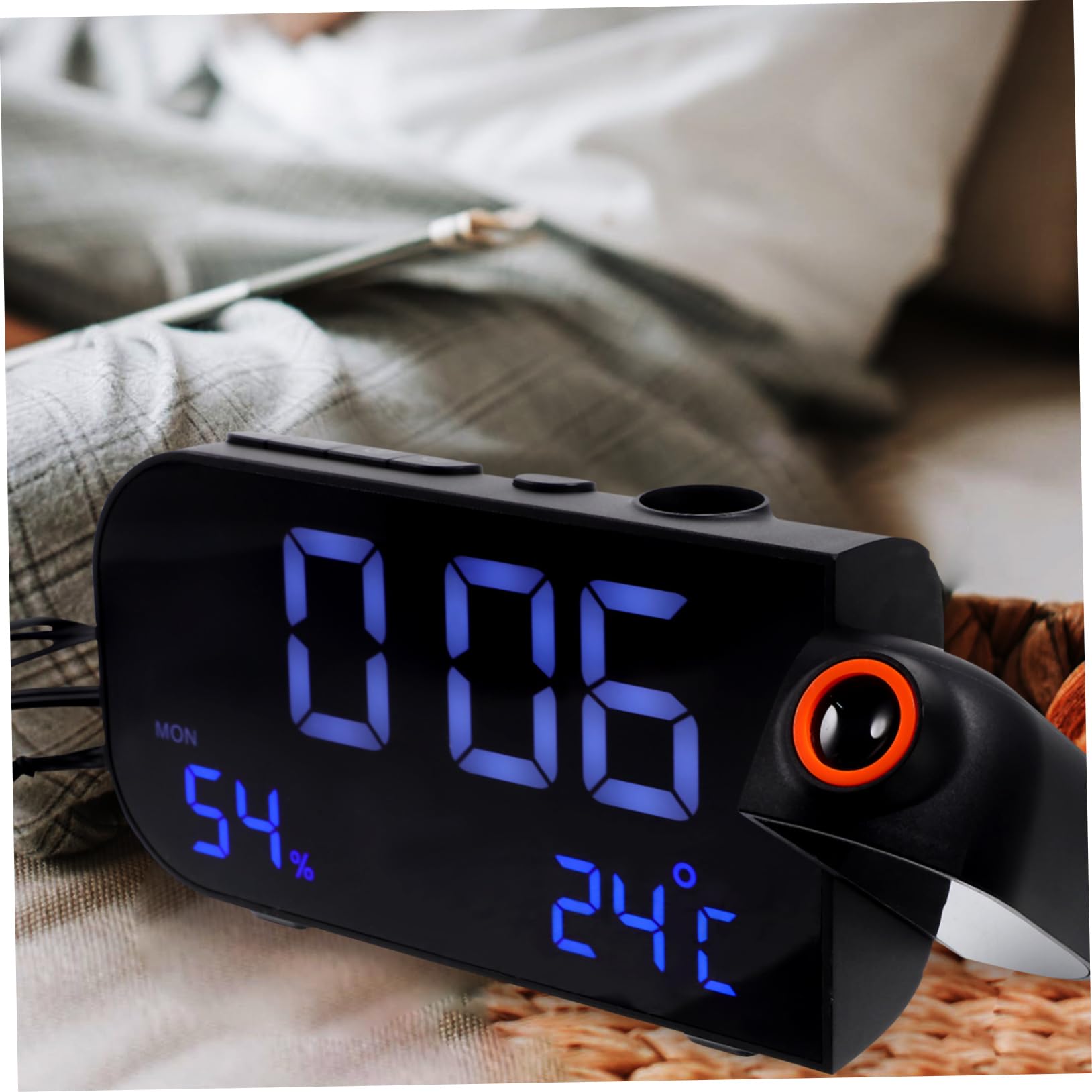 Alipis 1 Szt Inteligentny Ekran Projekcyjny Z Alarmem Projekcja Ekranu Projektora LED Wielofunkcyjny Kreatywny Alarm