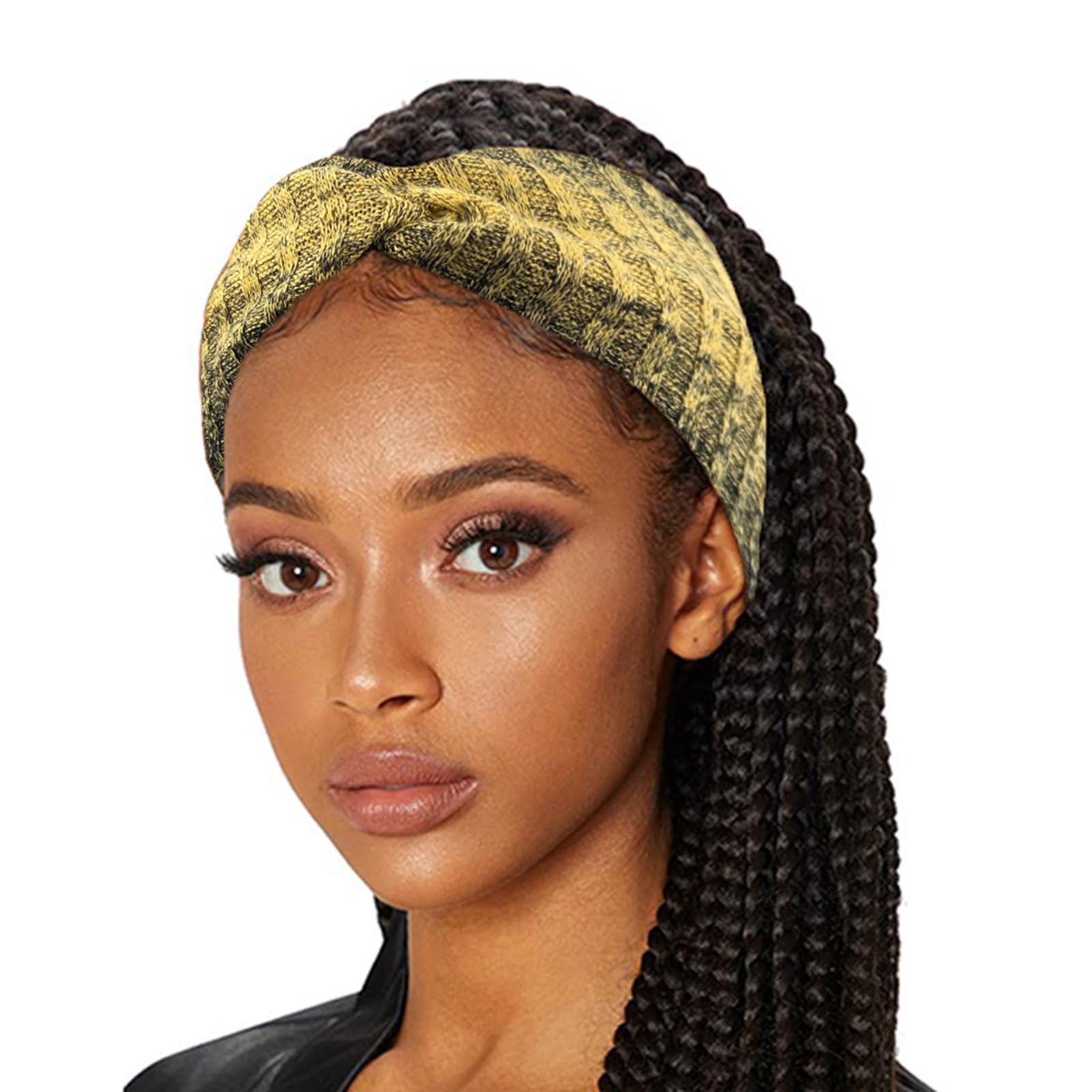 Fasce per capelli da donna, alla moda, intrecciate, alla moda, annodate, morbide fasce per capelli tie dye, antiscivolo, per capelli per corsa e yoga