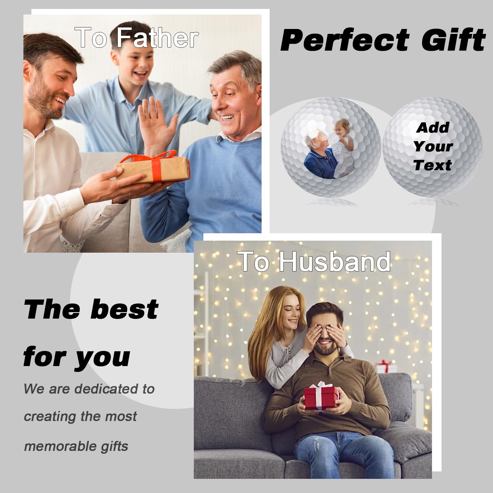 Bolas De Golf Personalizadas con Nombre Logotipo Imagen Texto Regalo para Golfistas