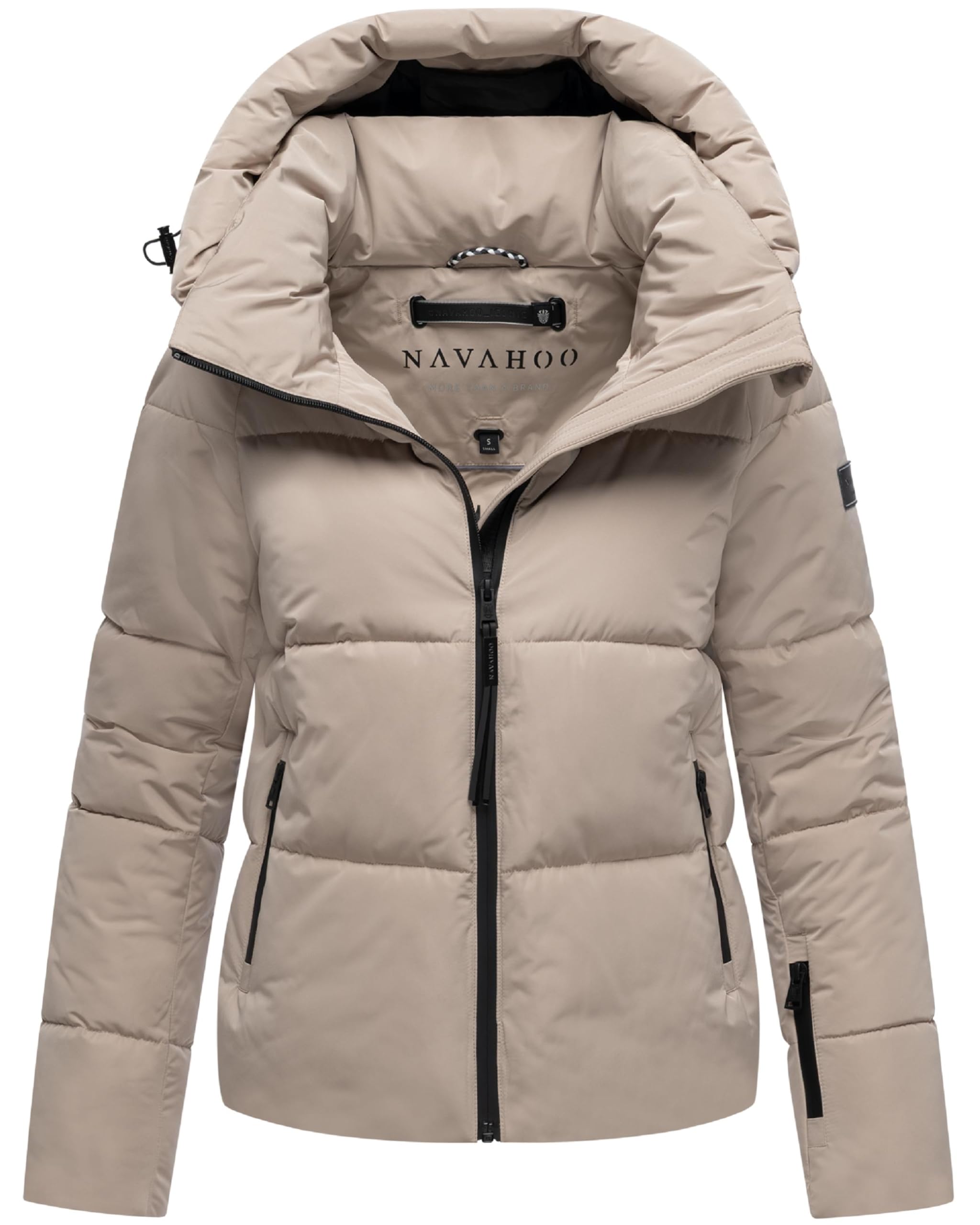 Navahoo Women's Light Taupe Frostherz Xiv Winter Jacket Warm Quilted Jacket With Removable Hood Xs - Xxl, M