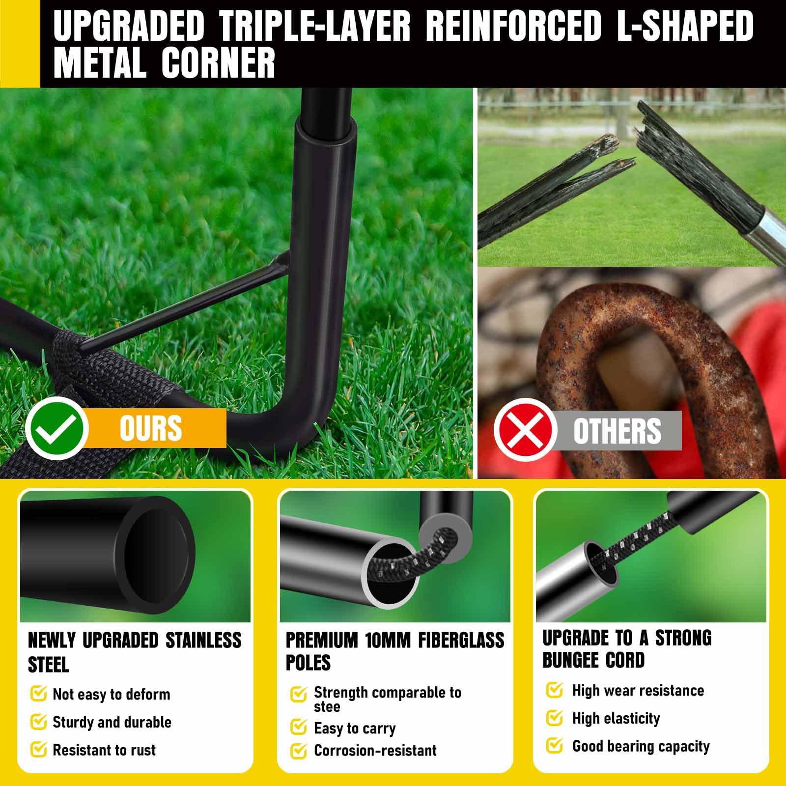 Soccer Goal, Kids Soccer Goals for Backyard Set, Pop Up Soccer Net view 4