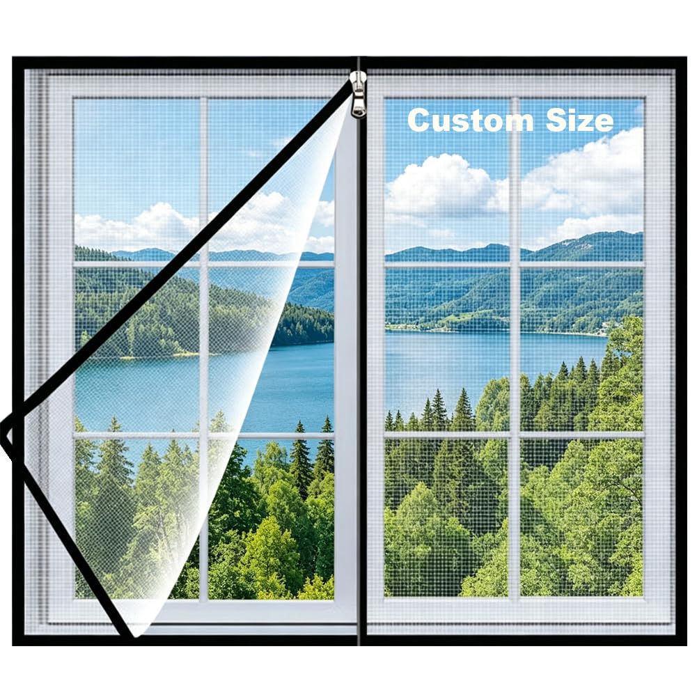 Custom Size Window Screen Mesh, Durable Fiberglass Fly Mosquito Net, Universal Semi-Transparent Mosquito Insect Screens, Indoor Cat Safety Netting