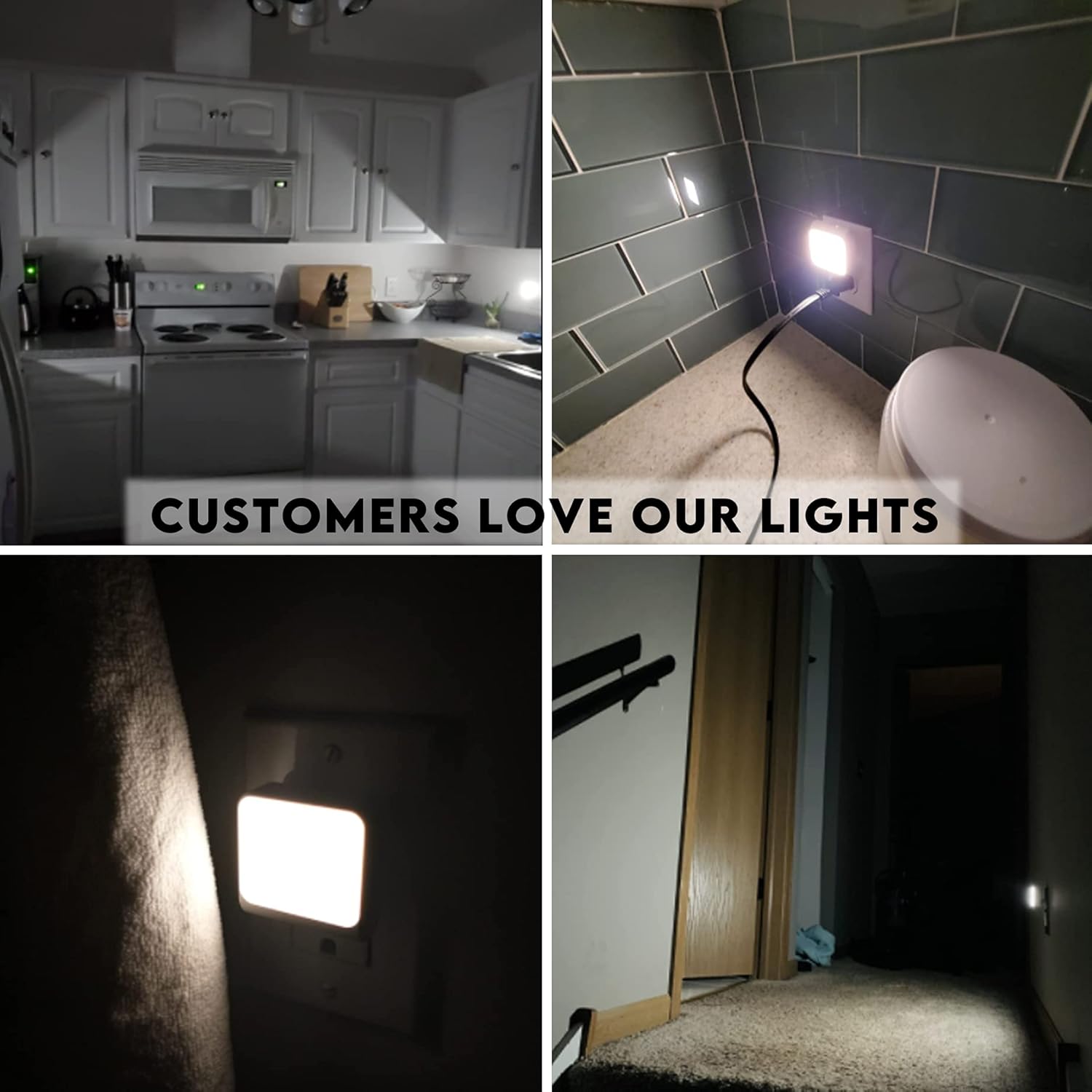 Solatec Plug-in Led Night Light with Auto Dusk to Dawn Sensor,Adjustable Brightness and Color, Warm White,Cool White Lights for Bathroom ,Hallway,Bedroom, Kids Room, Kitchen, Stairway, 6 Pack - - 