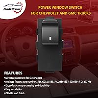 Vista 3 de Interruptor de ventana eléctrica para pasajero delantero derecho, trasero izquierdo o derecho Botones de ventana Compatible con GMC Acadia