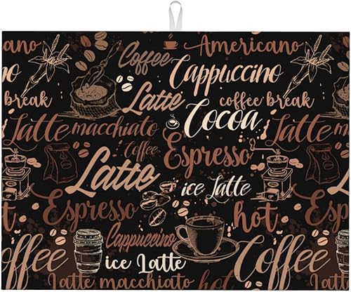 Tapete de secado de platos de café para encimera de cocina, máquina de café absorbente, almohadilla de microfibra absorbente, tapete de drenaje de