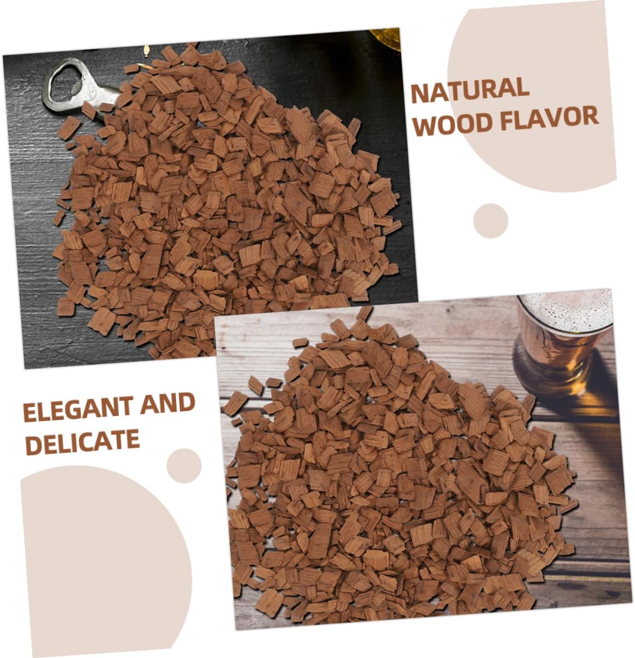 200g Oak Chips for Wine Making Medium Toast French Oak Pieces for Home Brewing Enhances Red Wine