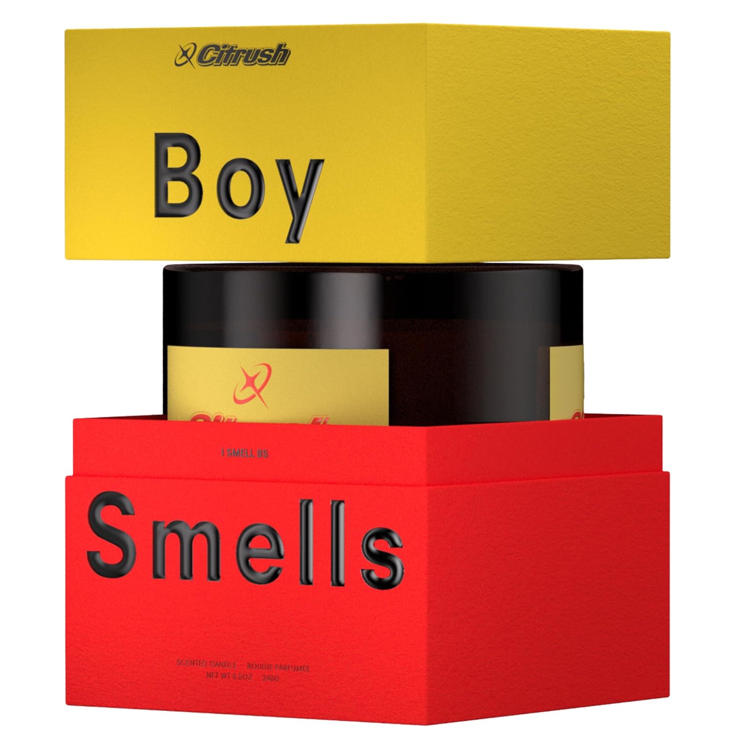 Boy Smells Citrush Candle – Bright Citrus Aroma – Warm Musk Finish – Pomelo Oil – Clean Burning Scented Candle – Long-Lasting Fragrance Throw – Vegan Soy Wax Blend – 8.5oz Glass Jar - Image 8