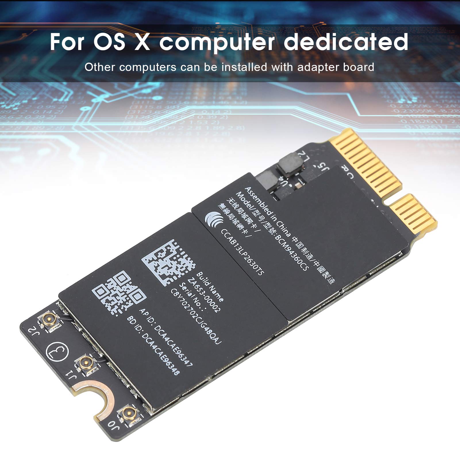 Carte Réseau WiFi/Bluetooth BCM94360CS Pour Mac - Double Bande 450/1300 Mbps, Compatible OS X 10.12+ - 5