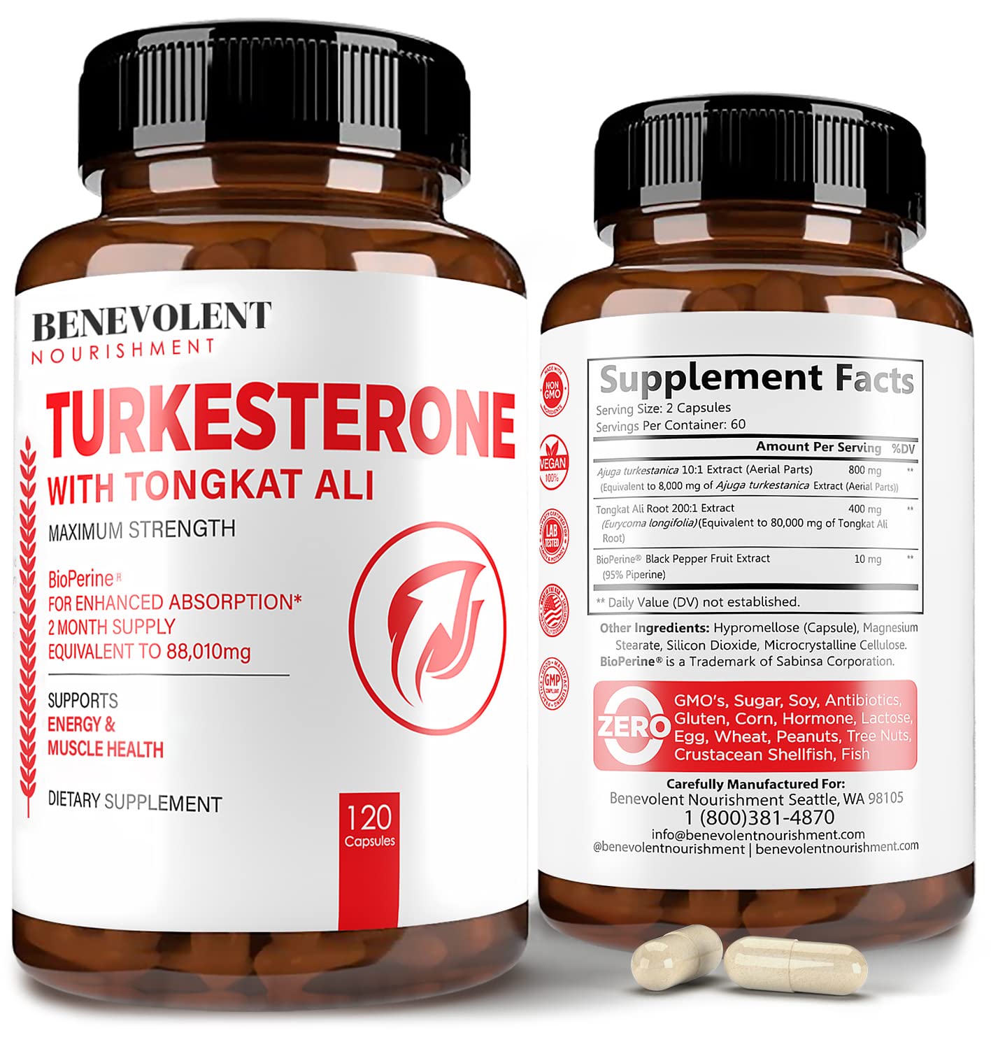 Buy Turkesterone 8,000mg + Tongkat ali 80,000mg + BioPerine® [Maximum