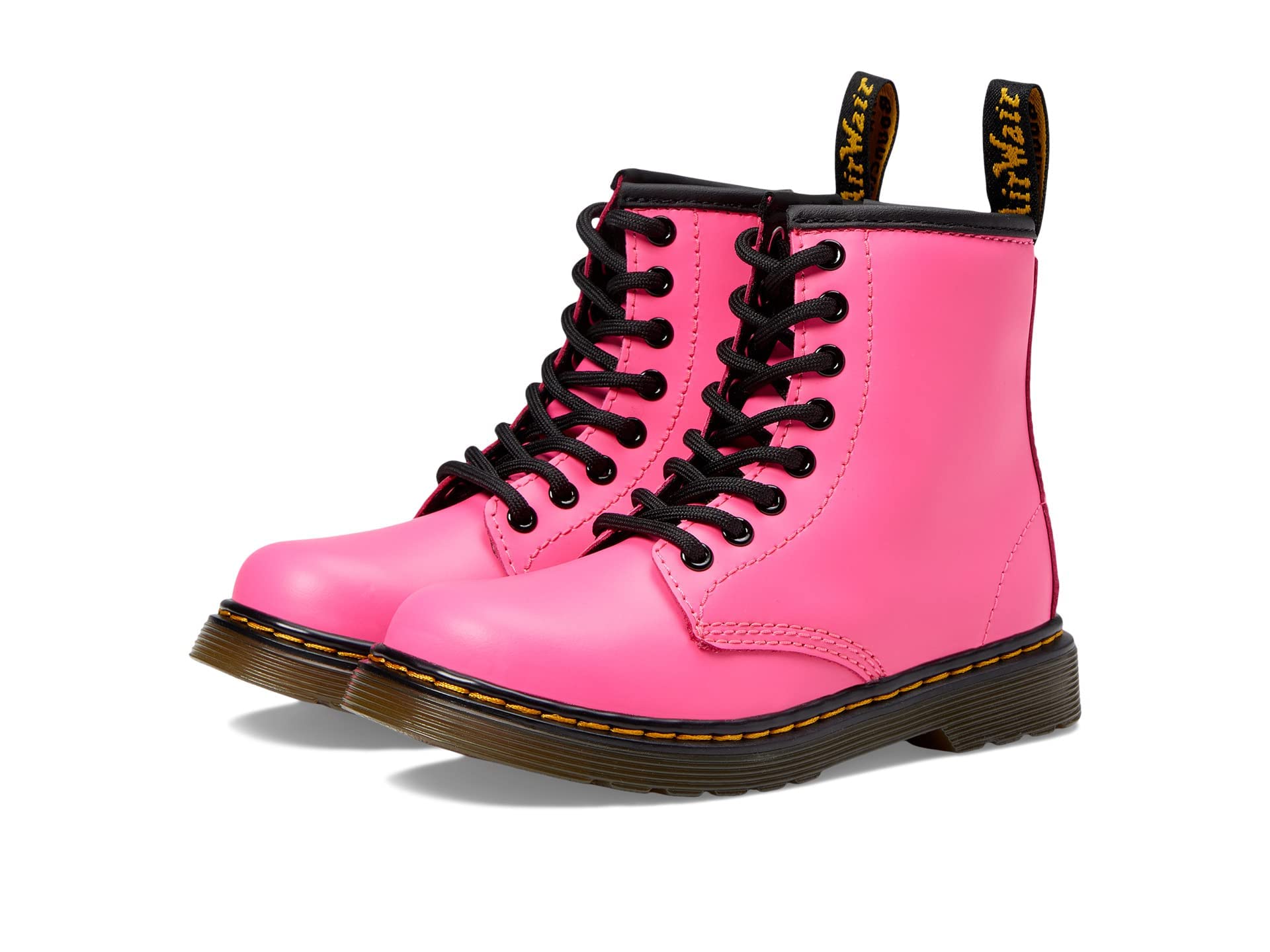 Dr. Martens Kid's Collection 1460 Lace Up Fashion Boot (Little Kid/Big Kid) - Boots for Kids - Rubber Outsole Clash Pink Romario 2 UK (US 3 Little Kid) M
