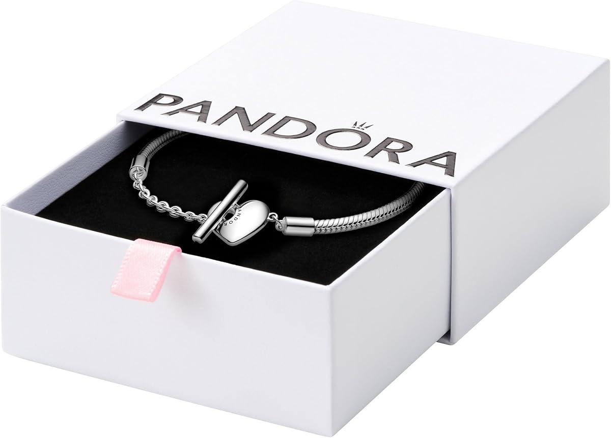Pandora Moments Studded Chain Bracelet - Compatible Moments Charms - Gift for Her - Sterling Silver - With Gift Box