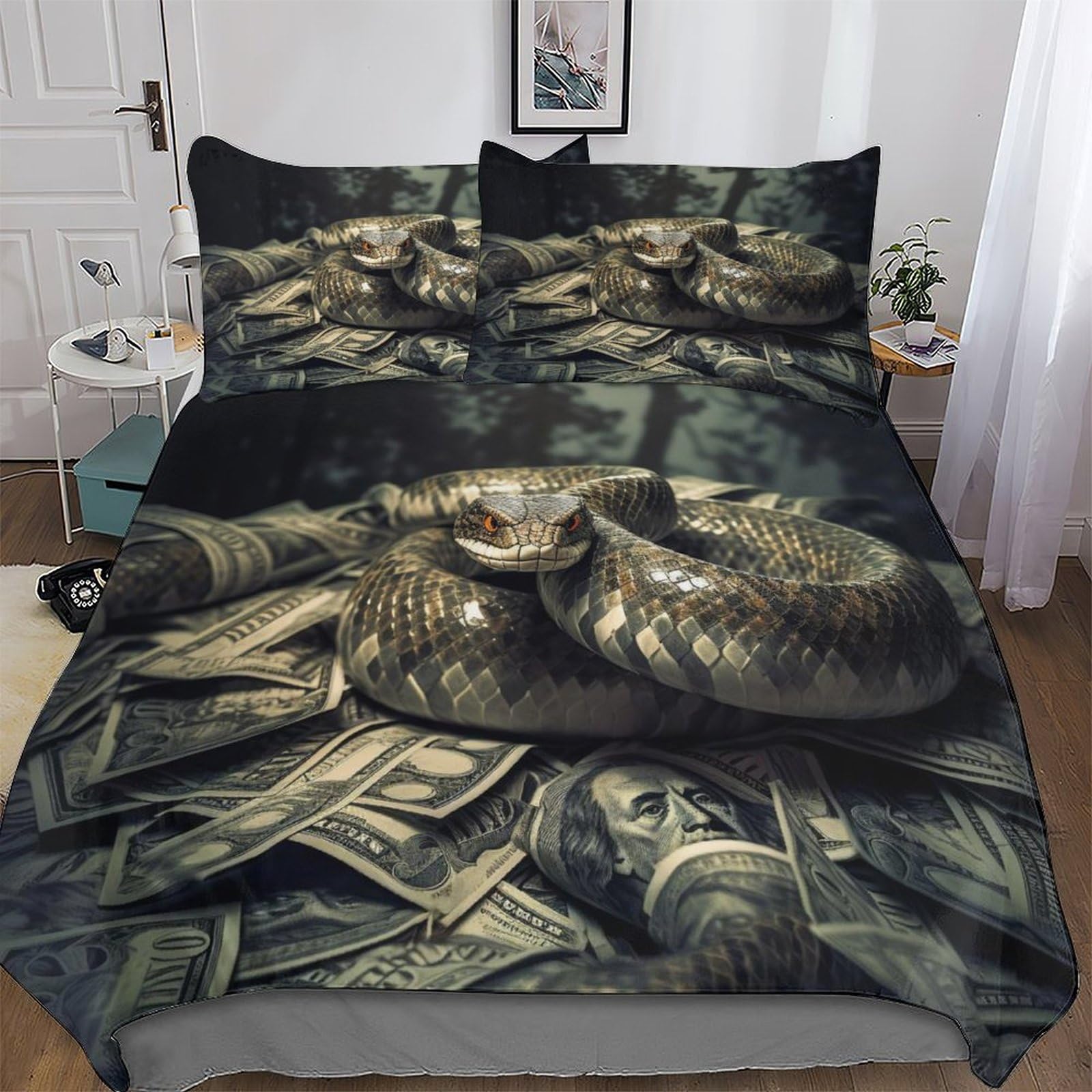 Housse de couette serpent douce en microfibre de qualité supérieure parure 3 pièces