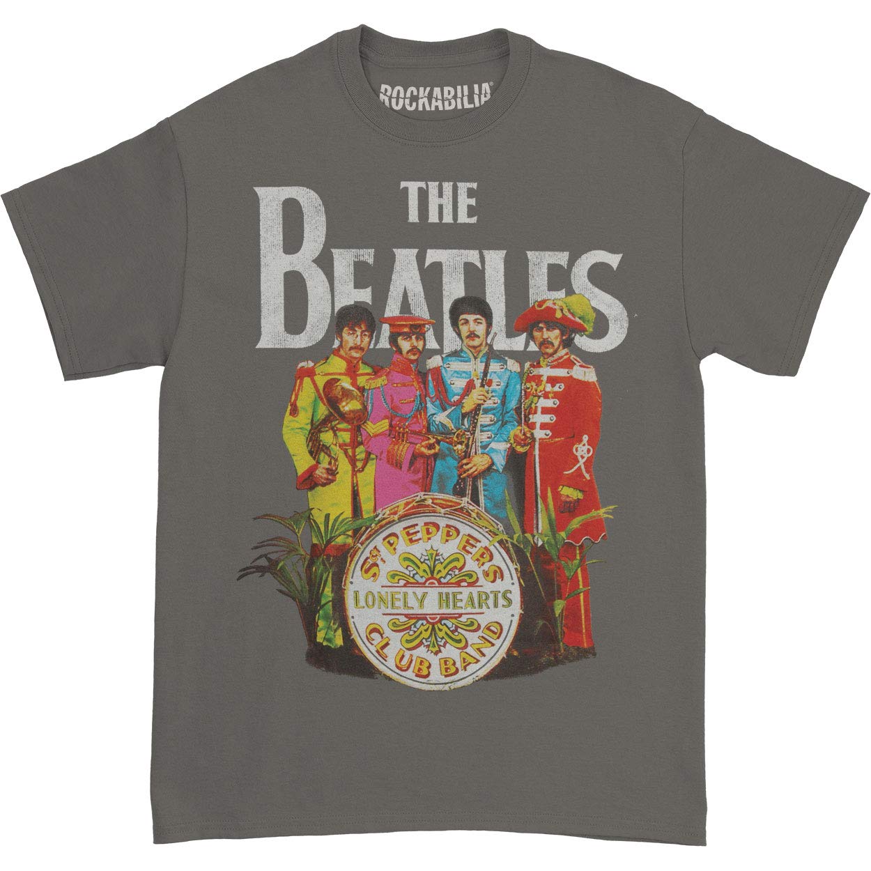 The Beatles Sgt Pepper Charcoal Mens T-Shirt Small
