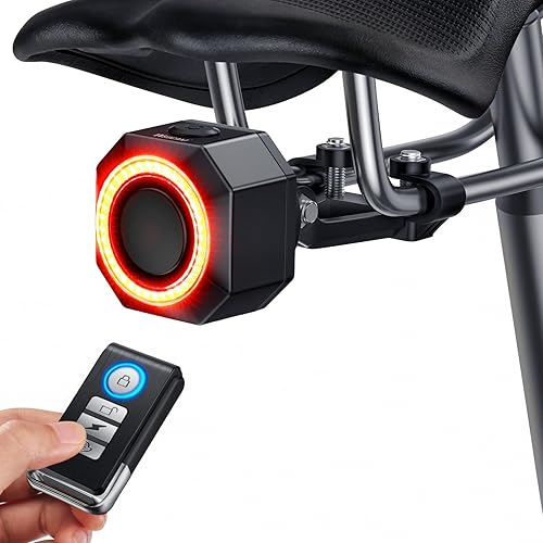 WSDCAM Luz trasera de bicicleta remota con alarma, luz de freno inteligente para bicicleta, encendidoapagado automático, batería de larga duración