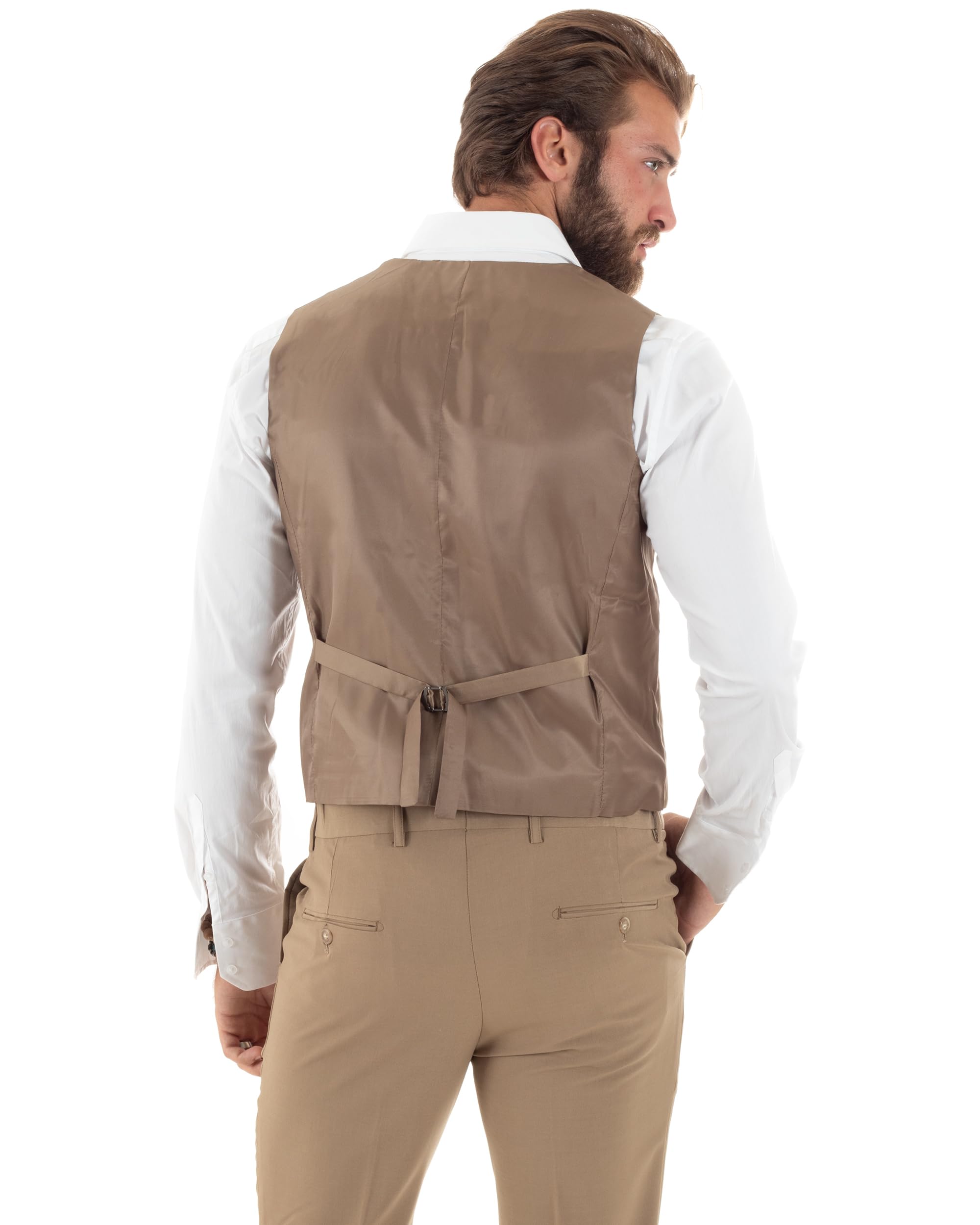 Abito Uomo Monopetto Vestito 3 Pezzi Completo Giacca Pantaloni Panciotto Elegante Sartoriale Vari Colori