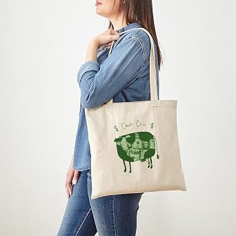 CafePress Cow Heart Tote Bag Reusable Beige Canvas Shopping Bag