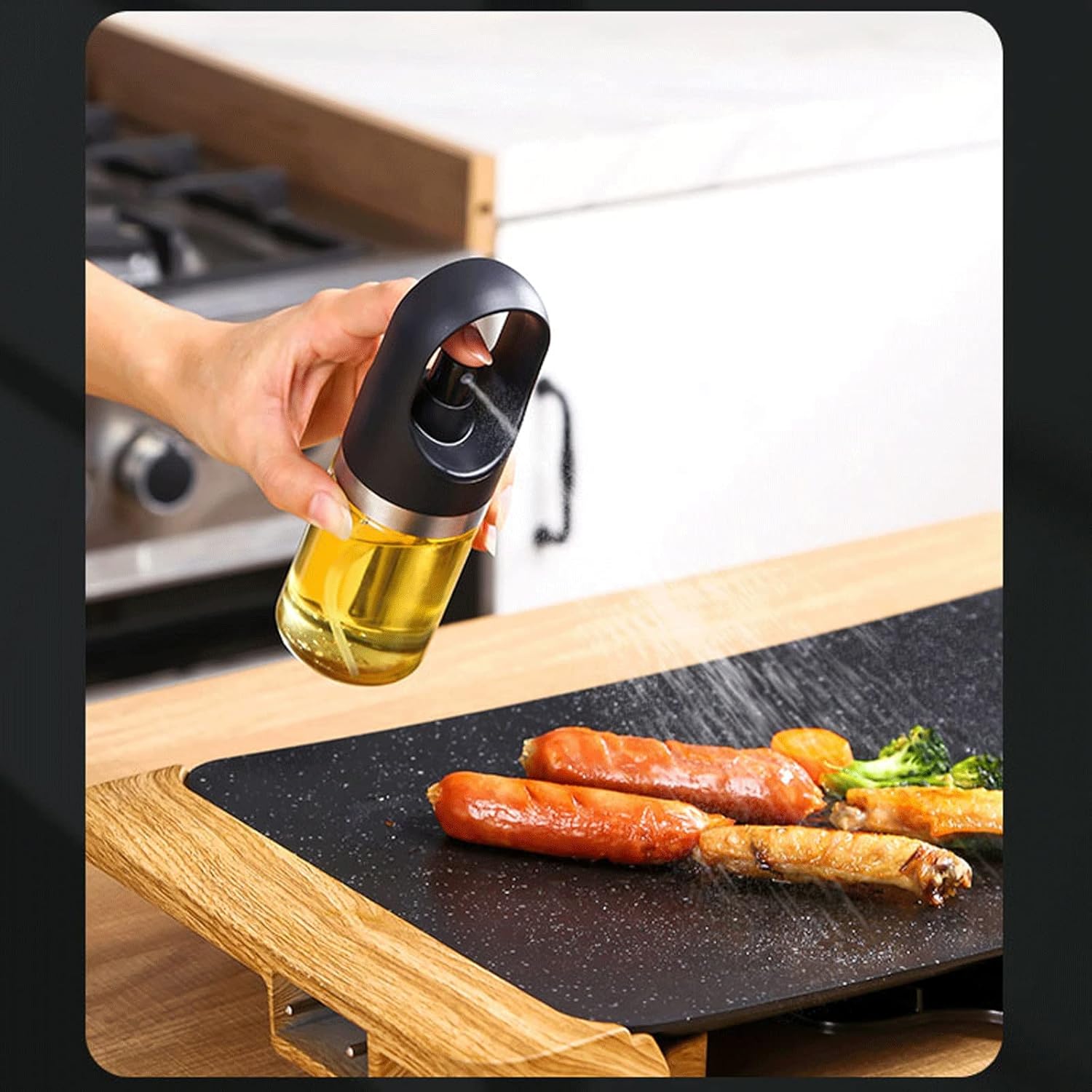 Oil Oil for Cooking - Air Pressure Oil Portable Oil Dispenser Mister for Salad, Baking, Frying, BBQ