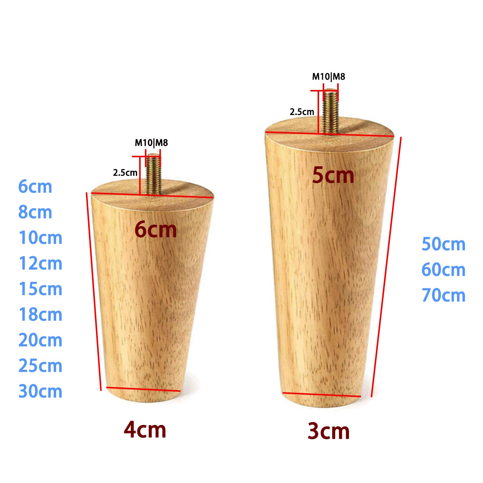 Amazon.co.jp: 4本セット 家具脚 ソファ 脚 高さ25cm 木製、無垢材