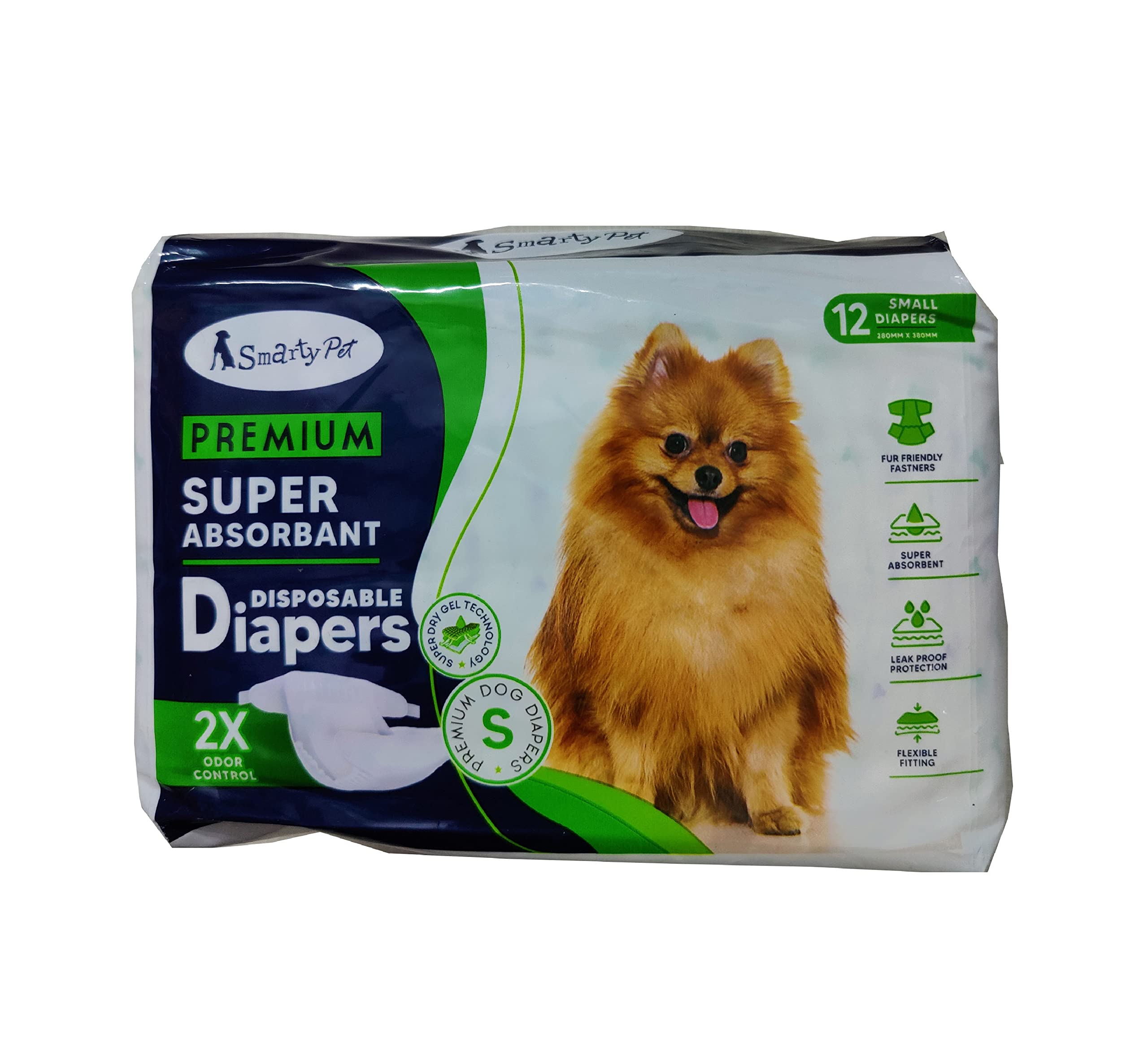 Pet Town Smarty Pet Premium Super Absorbent | Leak Proof Protection Disposable Pet Diapers | for Female Dog with Adjustable Tail Hole (Small, 280MM X 380MM,12 pcs) (B0BDVLX5XC) Amazon Price History, Amazon Price Tracker