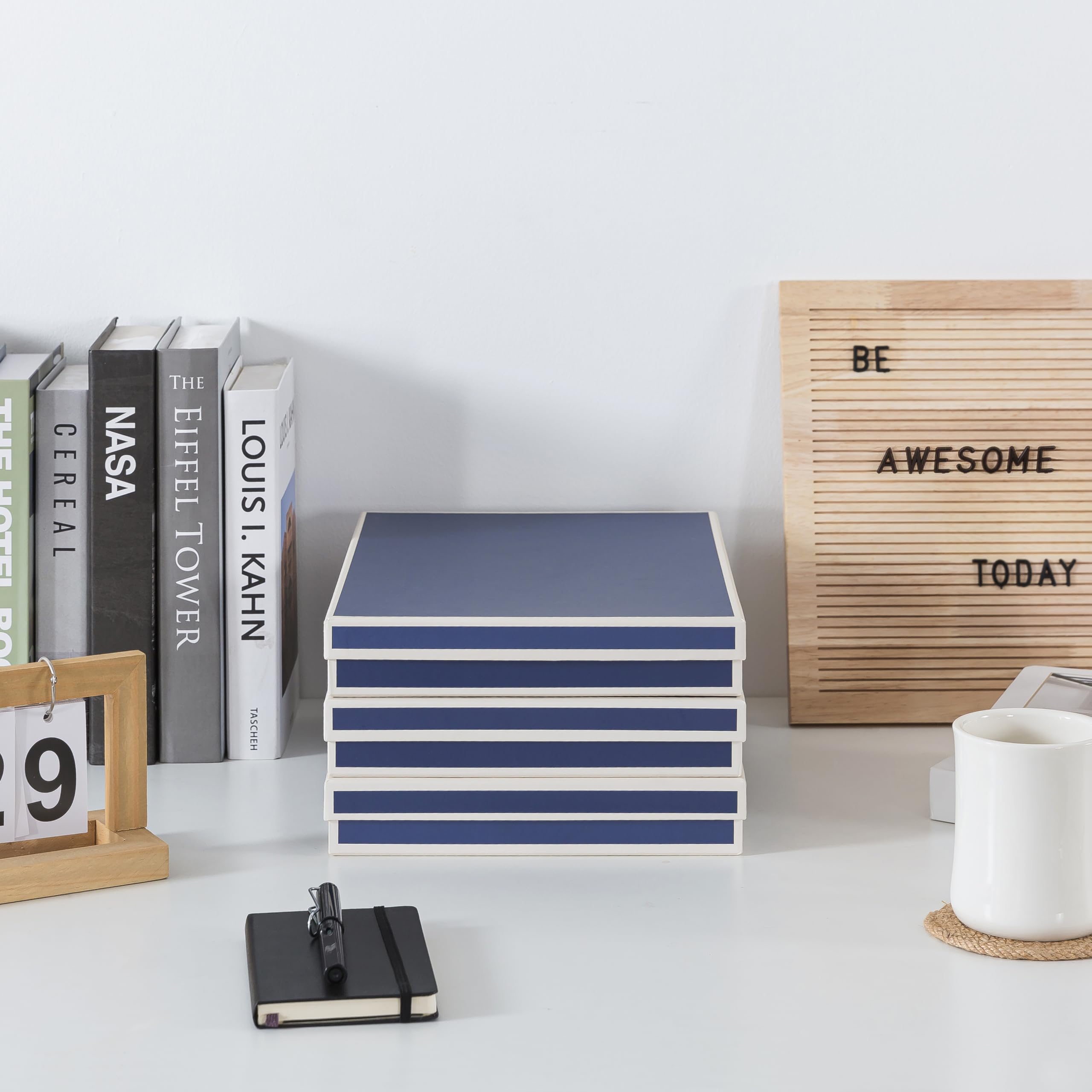 Soul & Lane Lot de 3 boîtes de rangement de documents (33,5 x 24,9 x 4,6 cm), organiseur polyvalent pour photos et loisirs créatifs pour la maison et le bureau, rangement en carton empilable pour