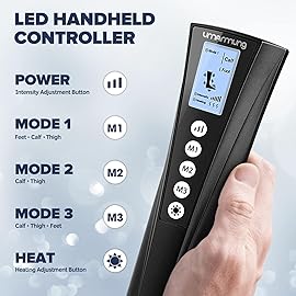 Air Compression Leg Massager with Heat - Ideal Christmas, Mother\'s Day and Father\'s Day Gifts for Men, Women, Dad, Mom - Relieves Foot and Knee Pain, Eases Varicose Veins, Cramps, Swelling and Edema