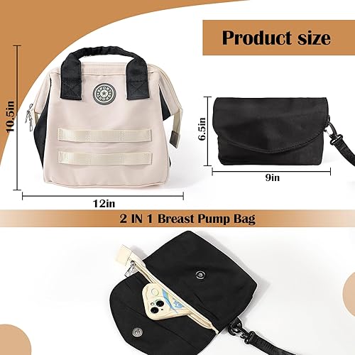 Miniatura 6 de Bolsa de extracción de leche 2 en 1, bolsa portátil para mochilahombrocuerpo cruzado compatible con Momcozy Bolsa de viaje para extractor de leche