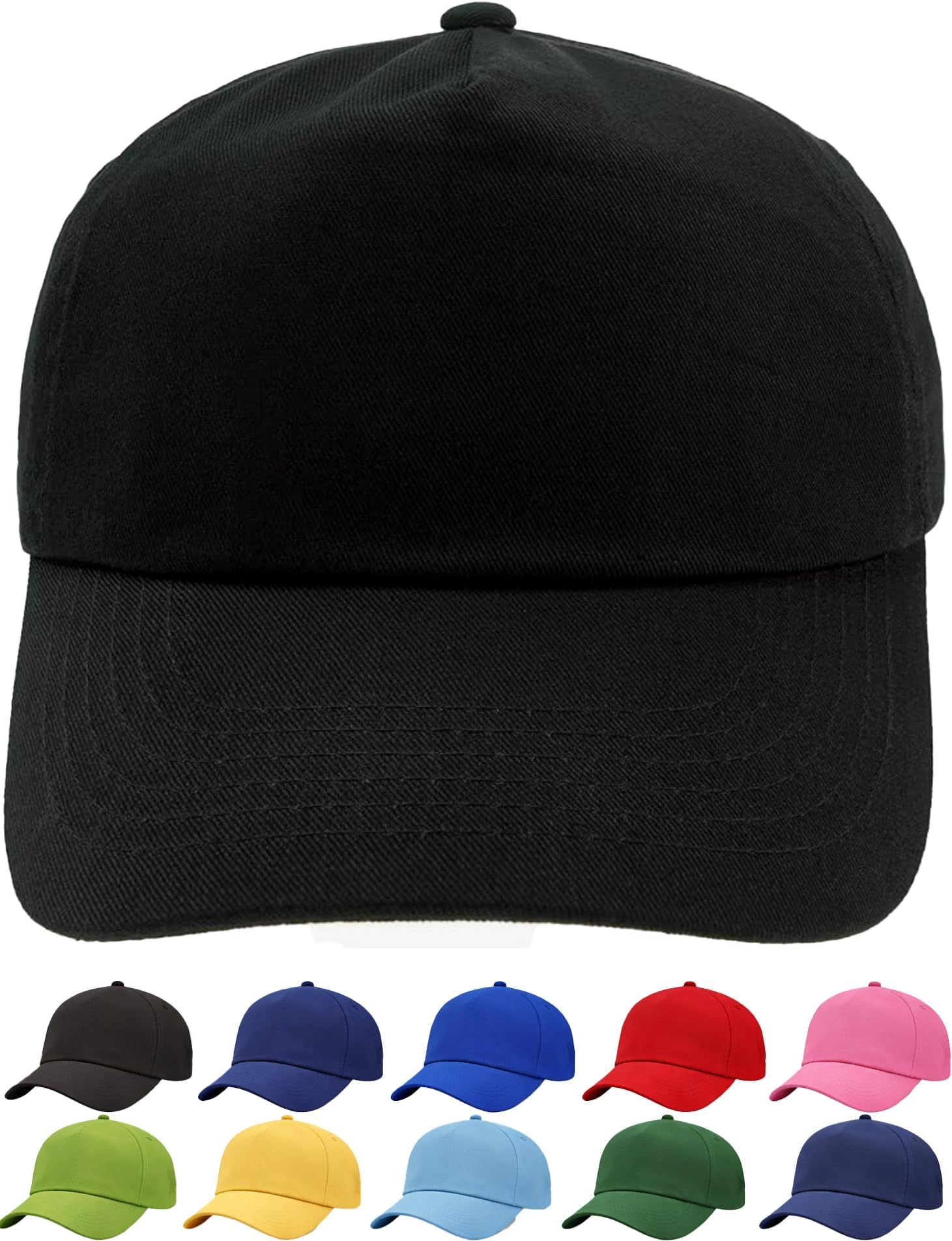 Junior 100% Cotton 5 Panel Cap Unisex Boys Girls Hat Baseball Cap Hat Kids Cap Snapback Baseball Cap Plain Sun Protection Sun Hat Baseball Cap Adjustable Baseball Cap Children, Set