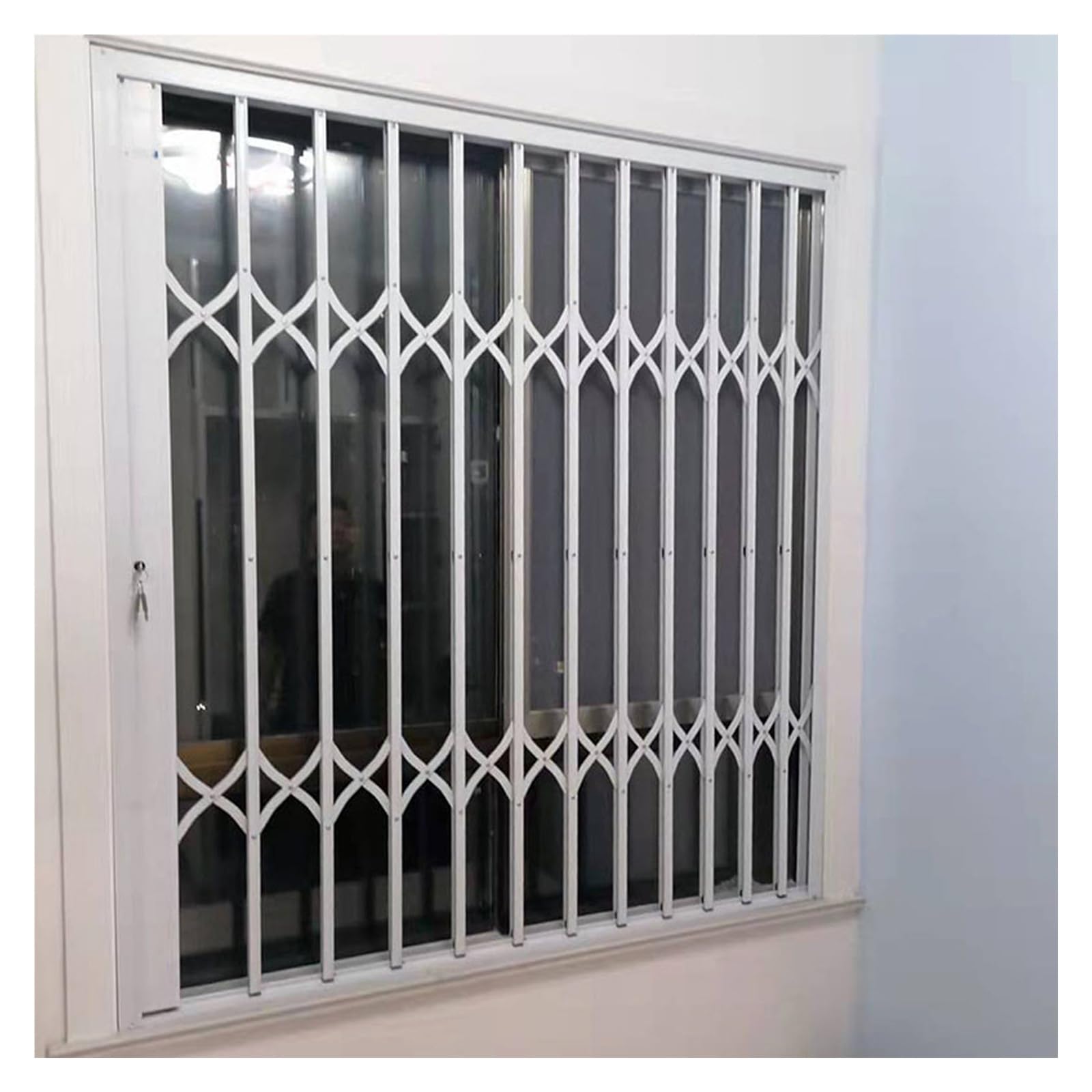 Rejilla de protección retráctil para ventana corrediza de 60 x 70 cm de ancho, ideal para balcón, habitación de niños, cocina segura